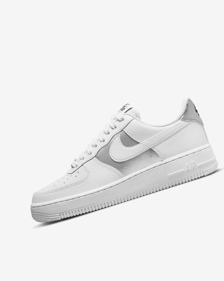 Nike Air Force 1 \'07 Joggesko Dame Hvite Svarte Metal Sølv Hvite | NO2925