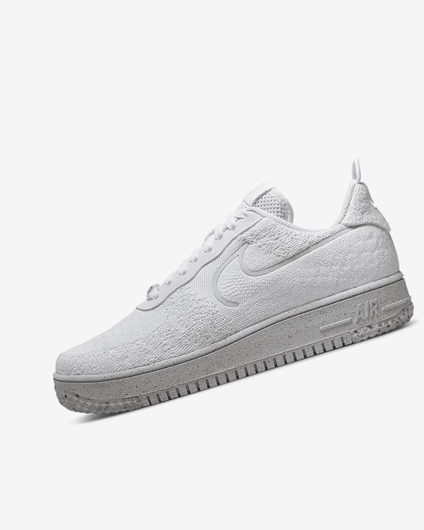 Nike Air Force 1 Crater Flyknit Next Nature Joggesko Herre Hvite Hvite Platina Hvite | NO5280