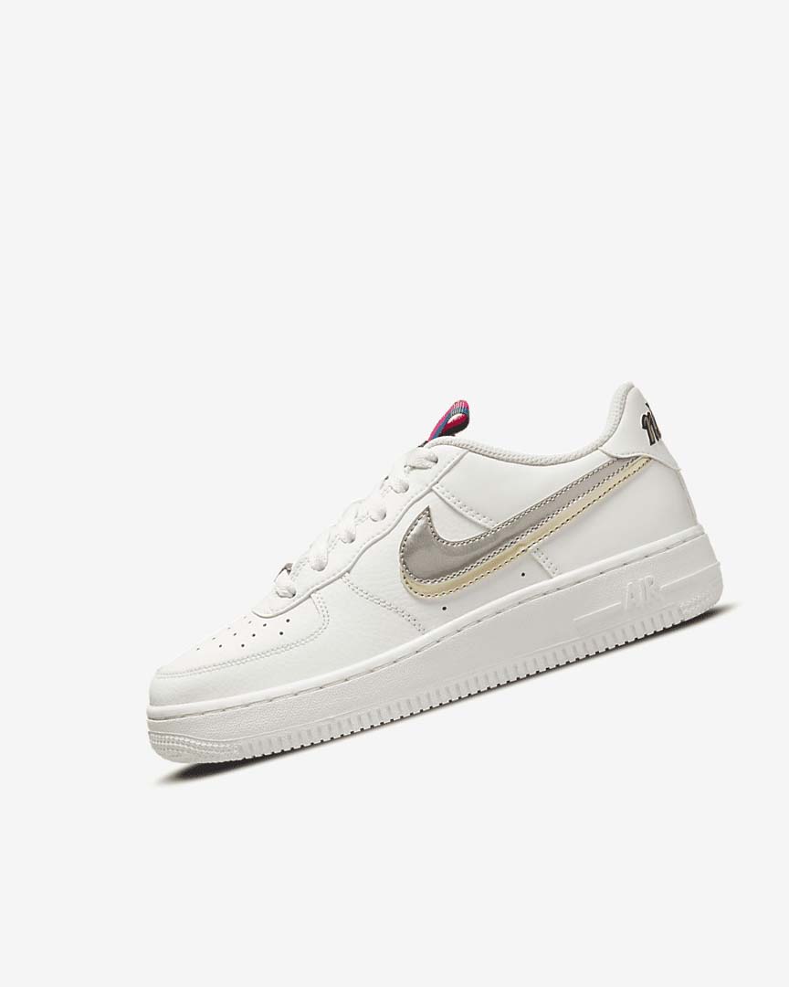 Nike Air Force 1 LV8 Joggesko Jente Hvite Rosa Metal Blå Grå | NO2401