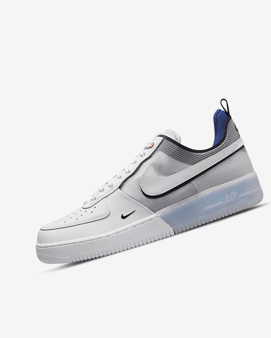 Nike Air Force 1 React Joggesko Herre Hvite Lyse Blå Dyp Kongeblå Blå Hvite | NO2878