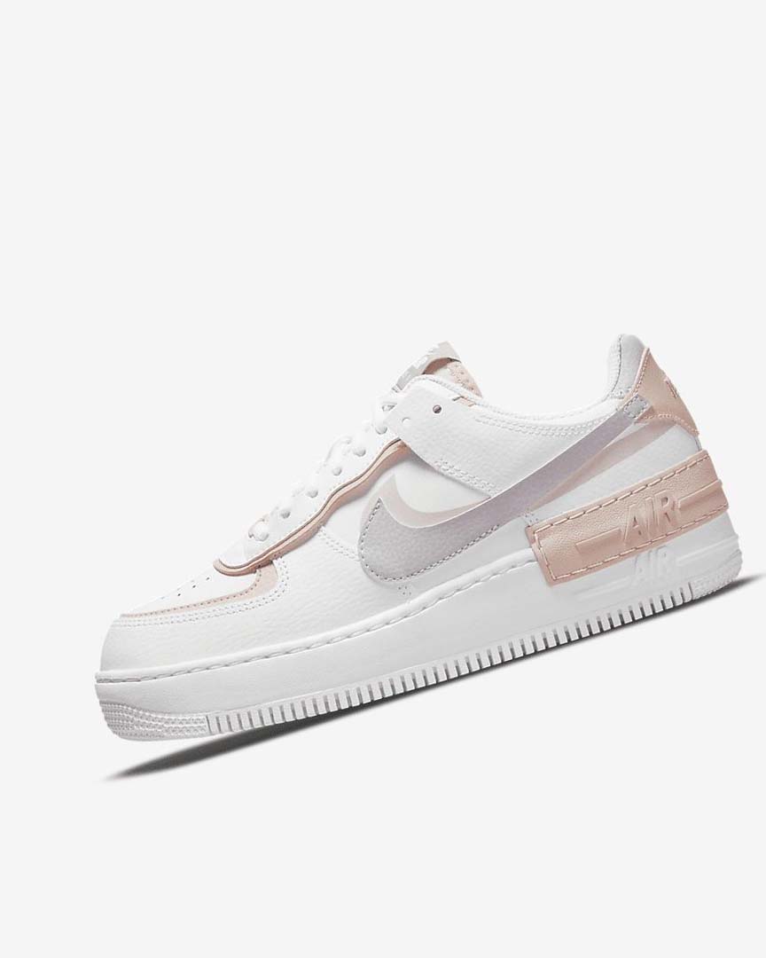 Nike Air Force 1 Shadow Joggesko Dame Hvite Rosa Rosa Grå | NO2390