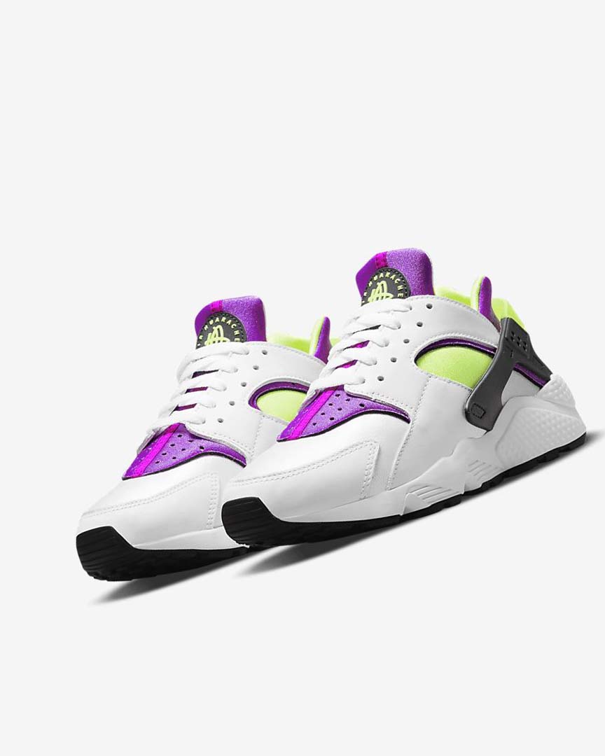 Nike Air Huarache Joggesko Dame Hvite Svarte Gul | NO2833