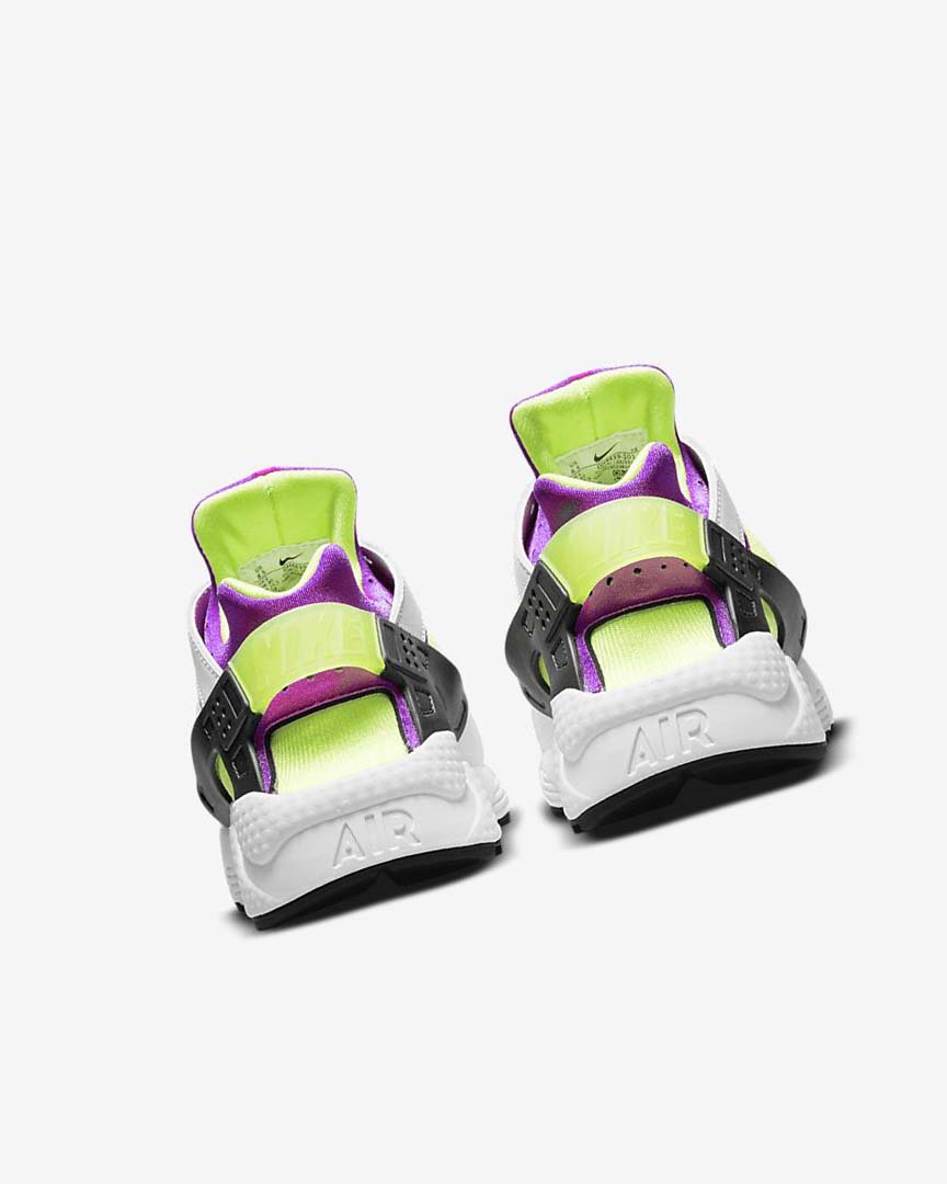 Nike Air Huarache Joggesko Dame Hvite Svarte Gul | NO2833