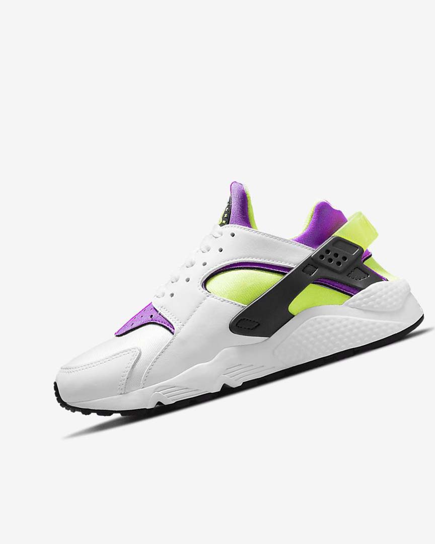 Nike Air Huarache Joggesko Dame Hvite Svarte Gul | NO2833