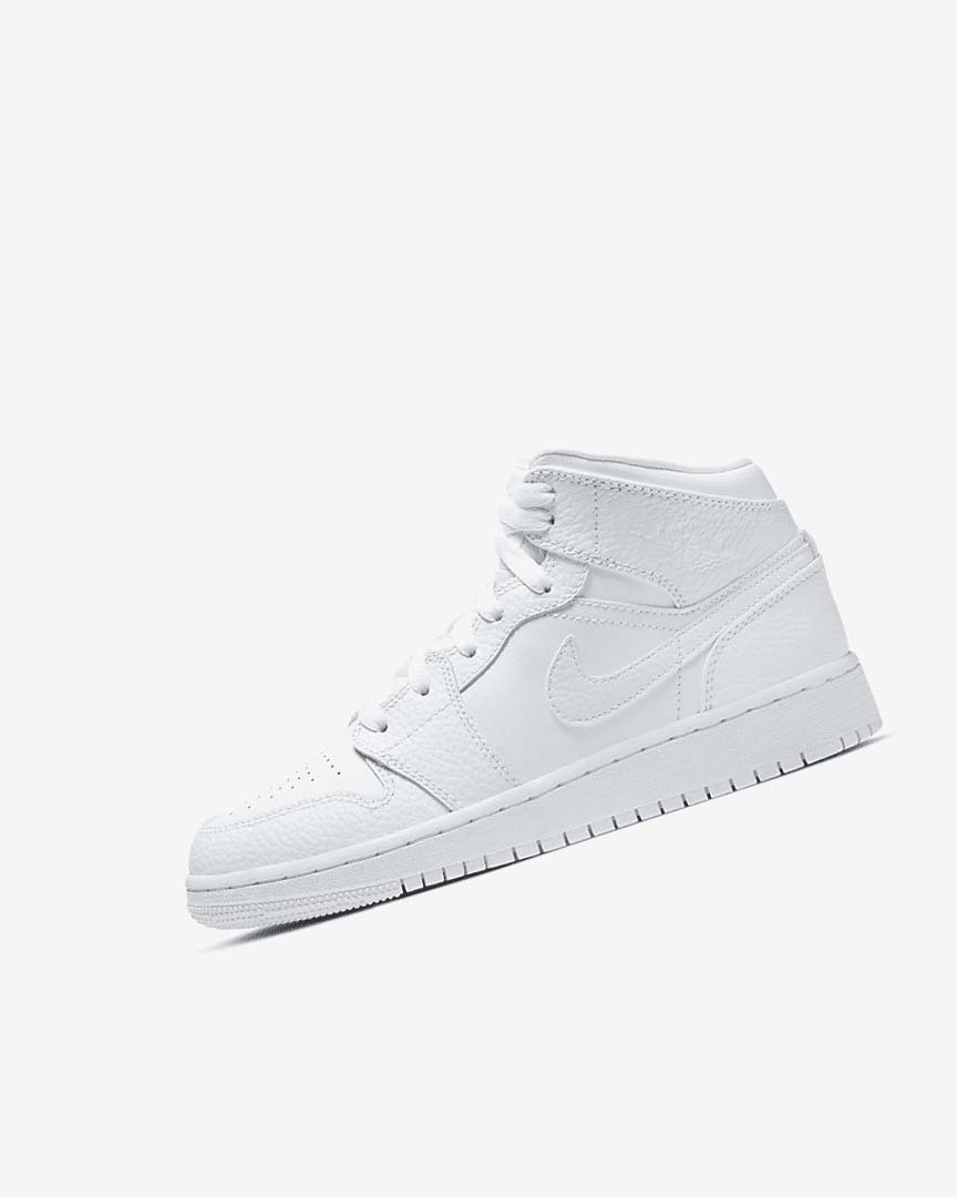 Nike Air Jordan 1 Mid Joggesko Gutt Hvite Hvite Hvite | NO5372