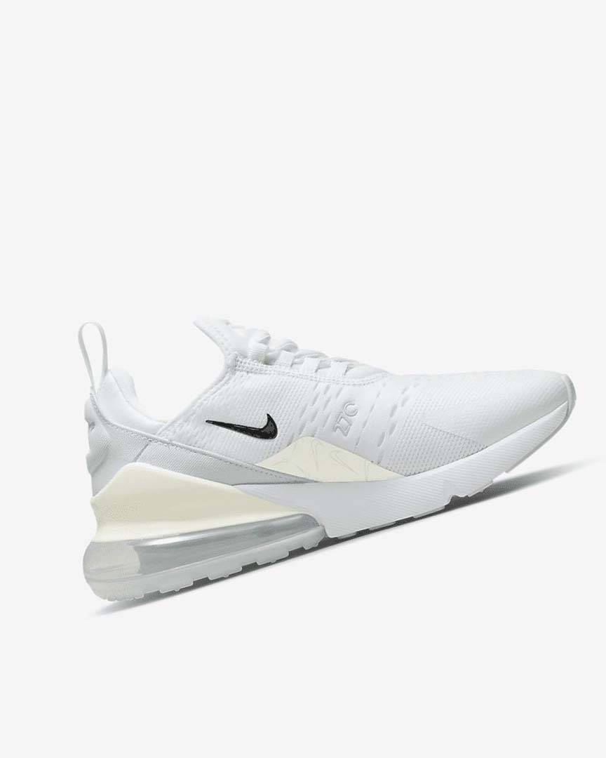 Nike Air Max 270 Fritidssko Dame Hvite Platina Metal Sølv | NO5600