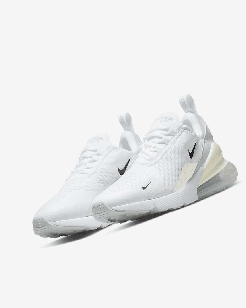 Nike Air Max 270 Fritidssko Dame Hvite Platina Metal Sølv | NO5600