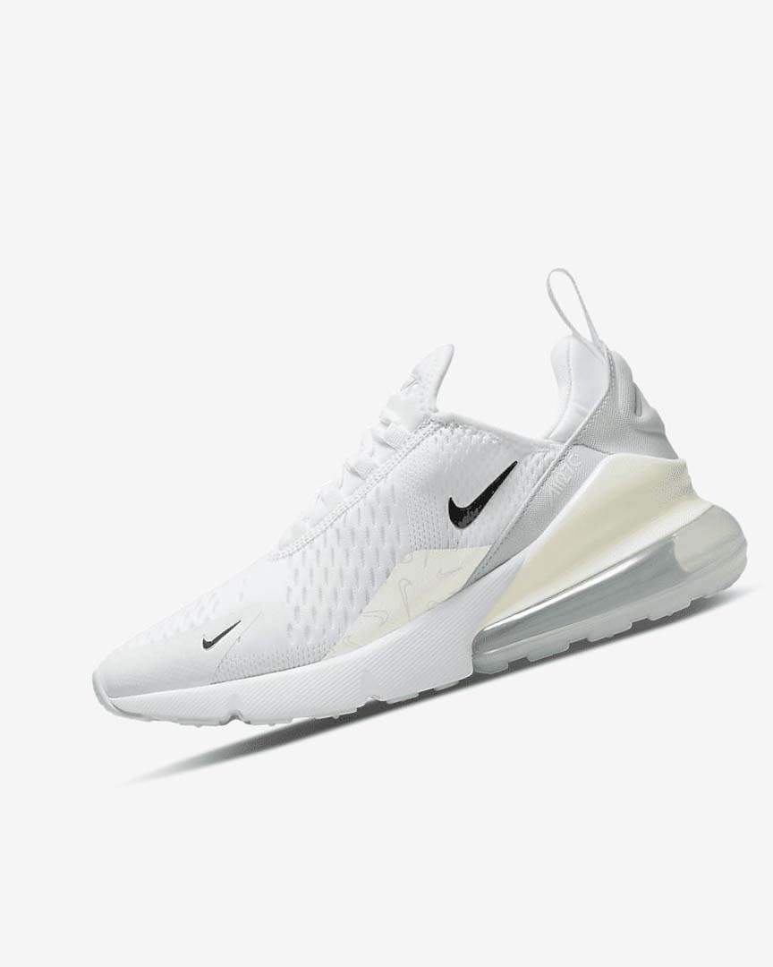 Nike Air Max 270 Fritidssko Dame Hvite Platina Metal Sølv | NO5600