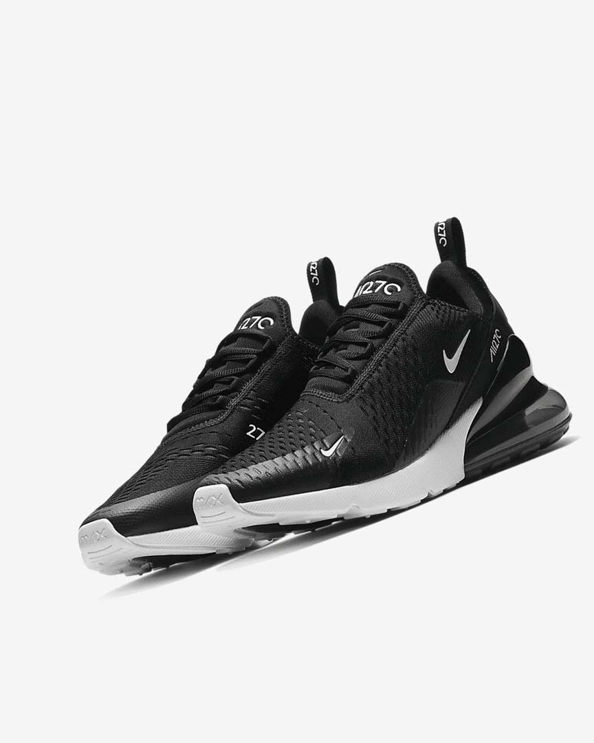 Nike Air Max 270 Fritidssko Dame Svarte Hvite Mørke Grå | NO5444