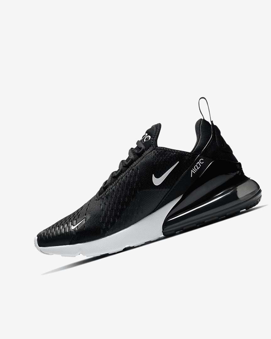 Nike Air Max 270 Fritidssko Dame Svarte Hvite Mørke Grå | NO5444