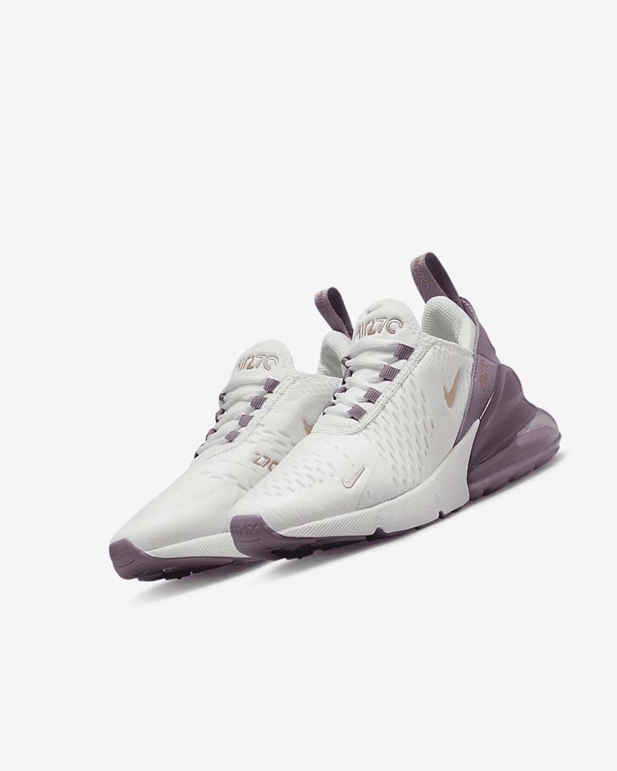 Nike Air Max 270 Fritidssko Gutt Hvite Hvite Metal Rød Brune | NO3240