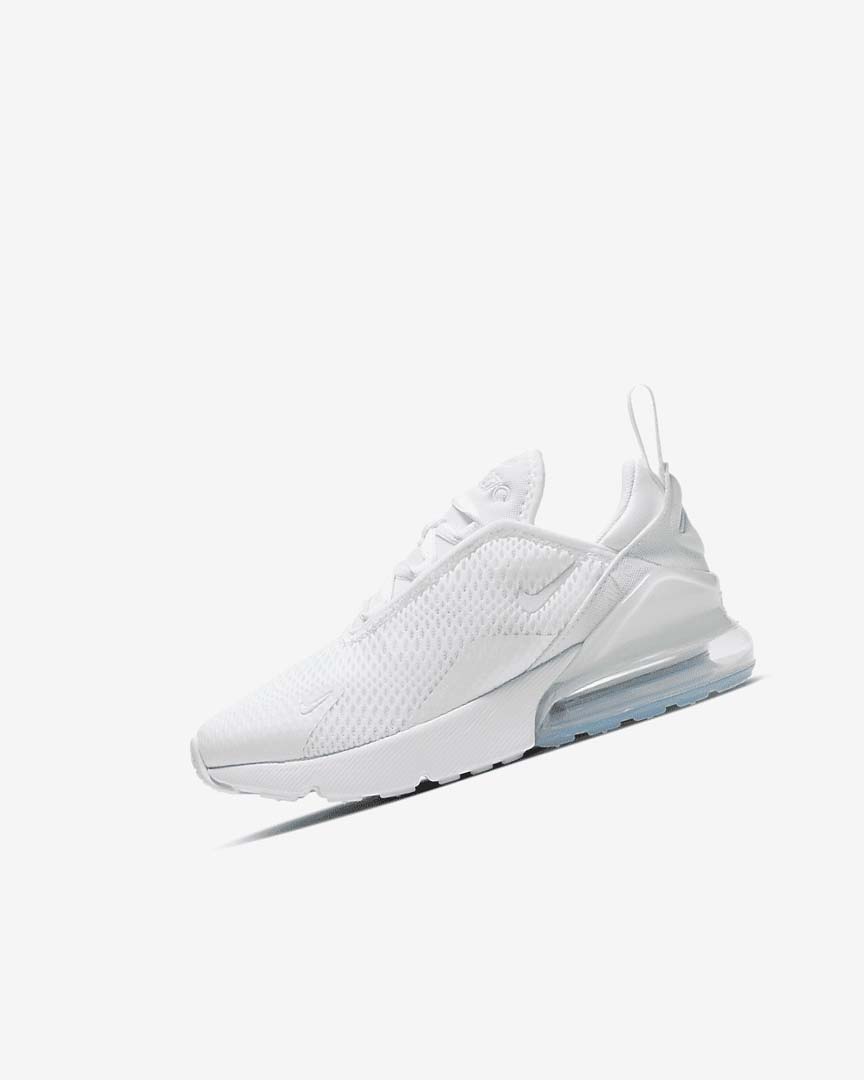 Nike Air Max 270 Fritidssko Gutt Hvite Metal Sølv Hvite | NO2300