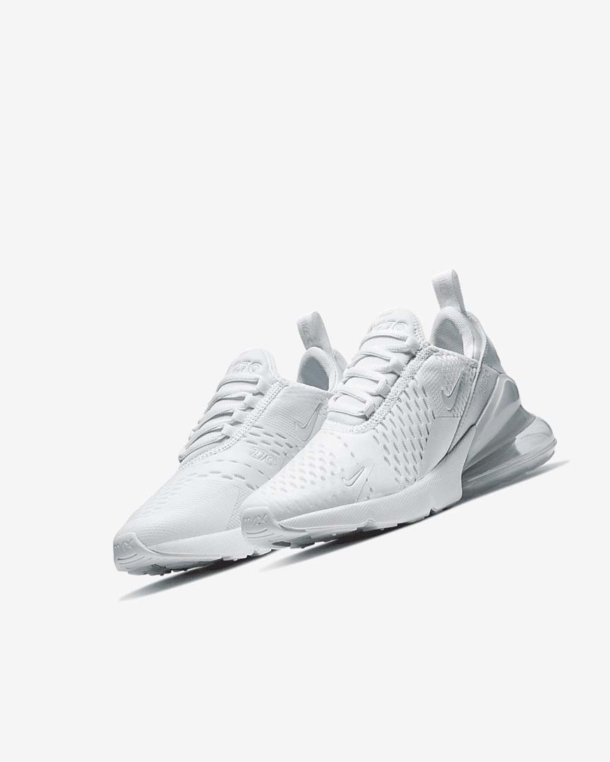 Nike Air Max 270 Fritidssko Gutt Hvite Metal Sølv Hvite | NO4752