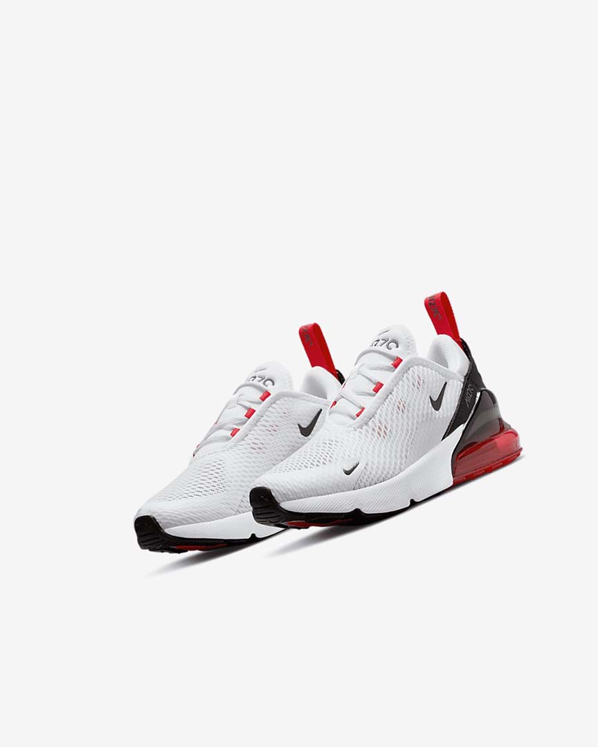 Nike Air Max 270 Fritidssko Gutt Hvite Svarte Rød Grå | NO2540