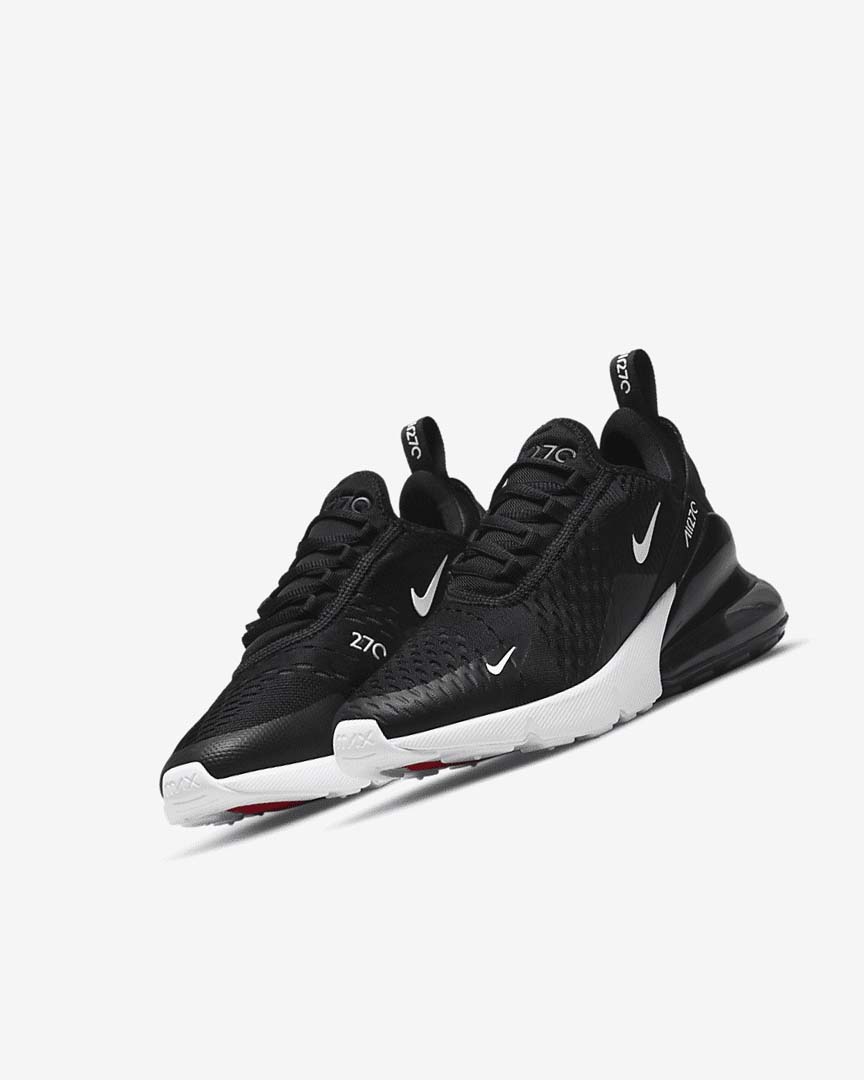 Nike Air Max 270 Fritidssko Gutt Svarte Mørke Grå Hvite | NO2839