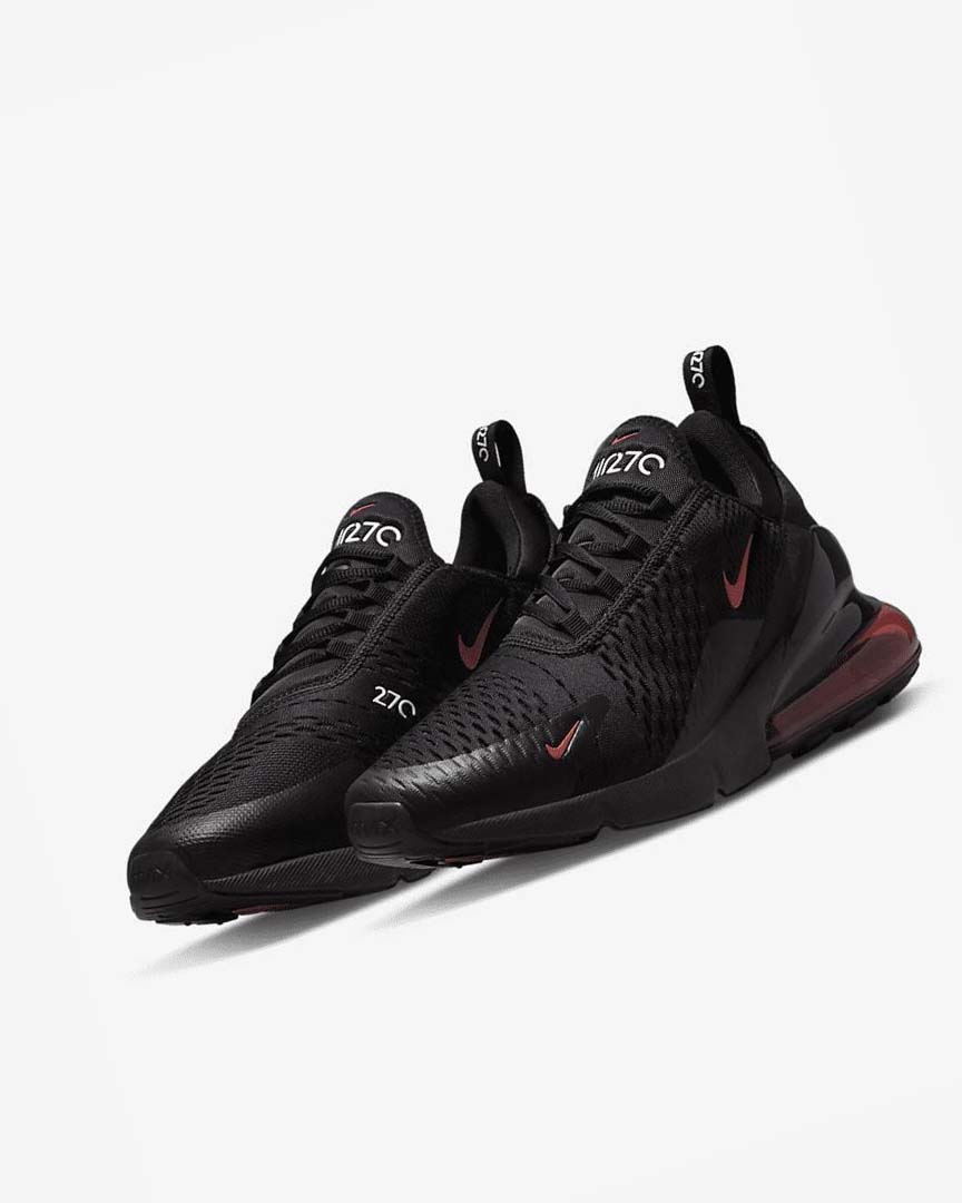 Nike Air Max 270 Fritidssko Herre Svarte Hvite Rød | NO2902