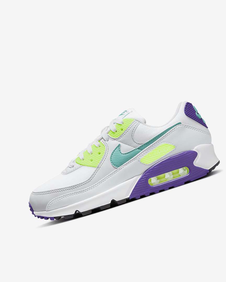 Nike Air Max 90 Fritidssko Dame Hvite Hvite Platina Turkis | NO2641