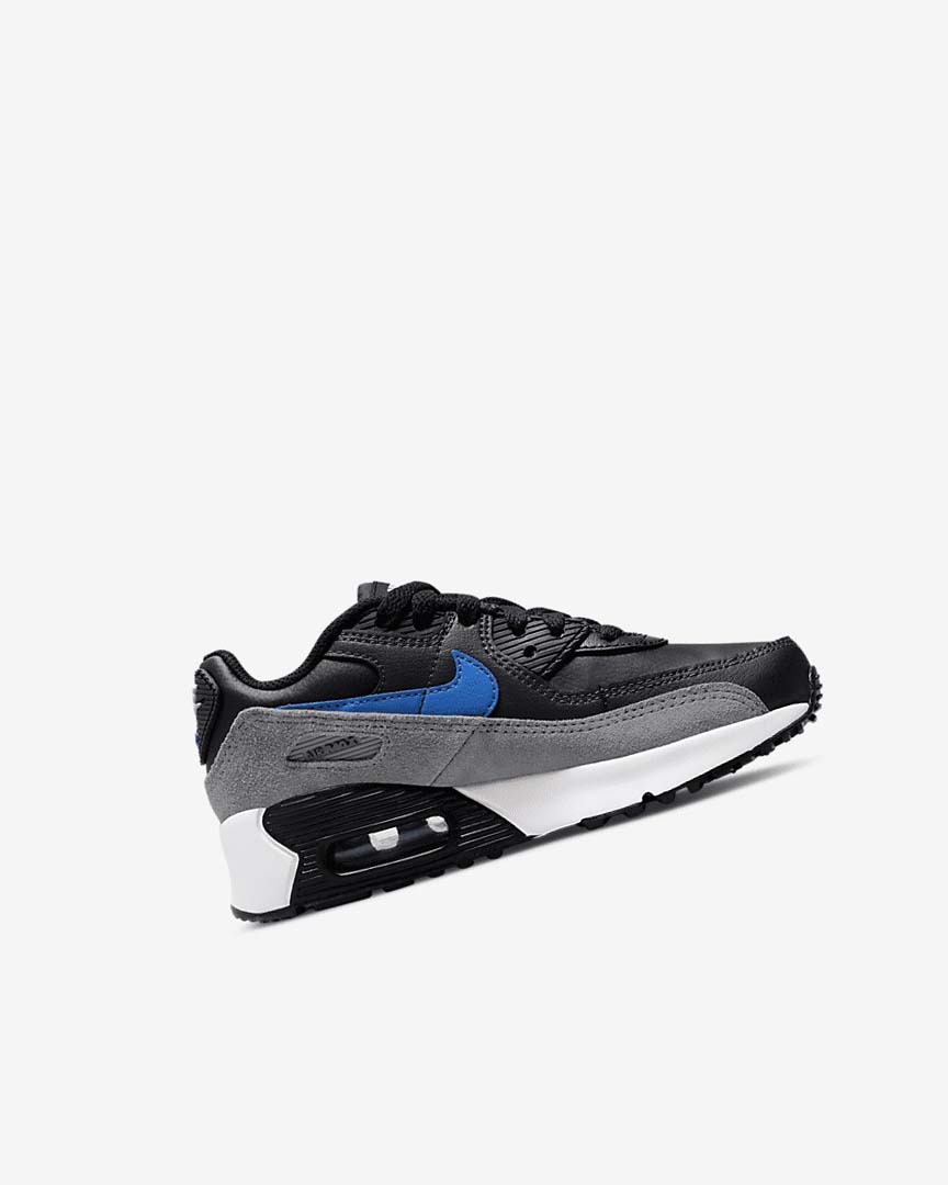 Nike Air Max 90 Fritidssko Gutt Svarte Grå Mørke Grå Blå | NO5084