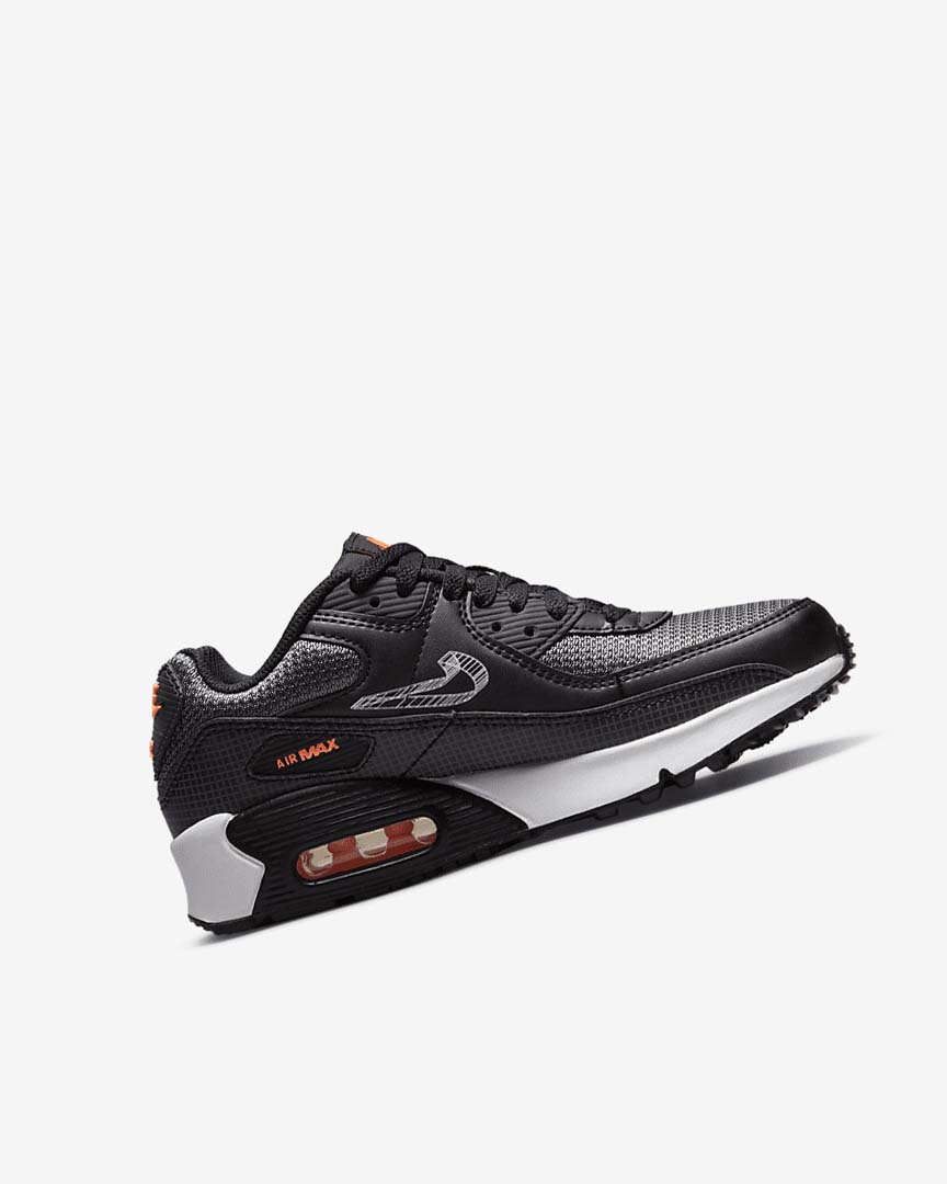 Nike Air Max 90 Fritidssko Gutt Svarte Oransje Grå Hvite | NO4641