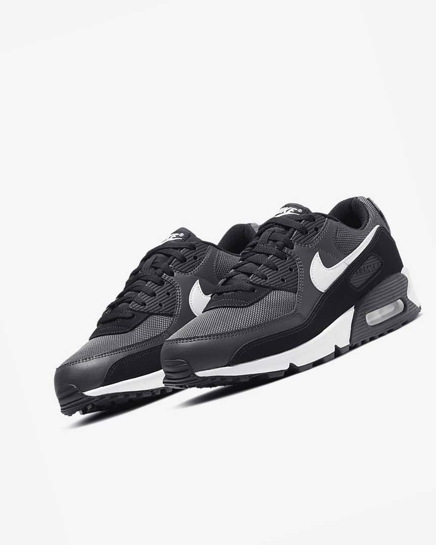 Nike Air Max 90 Fritidssko Herre Grå Mørke Grå Svarte Hvite | NO2504