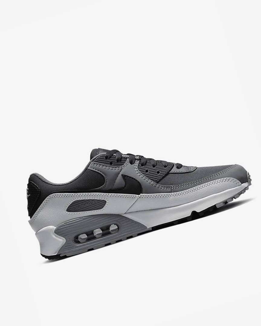 Nike Air Max 90 Fritidssko Herre Mørke Grå Mørke Grå Grå Svarte | NO4492