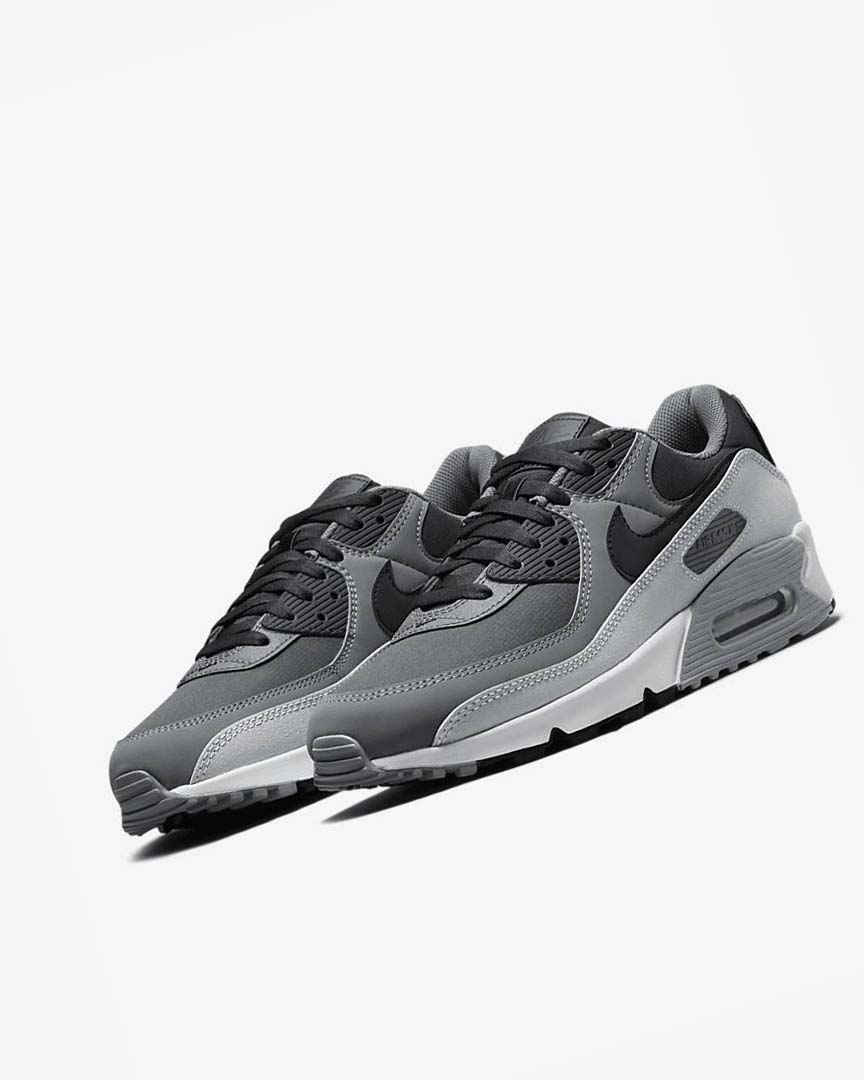 Nike Air Max 90 Fritidssko Herre Mørke Grå Mørke Grå Grå Svarte | NO4492