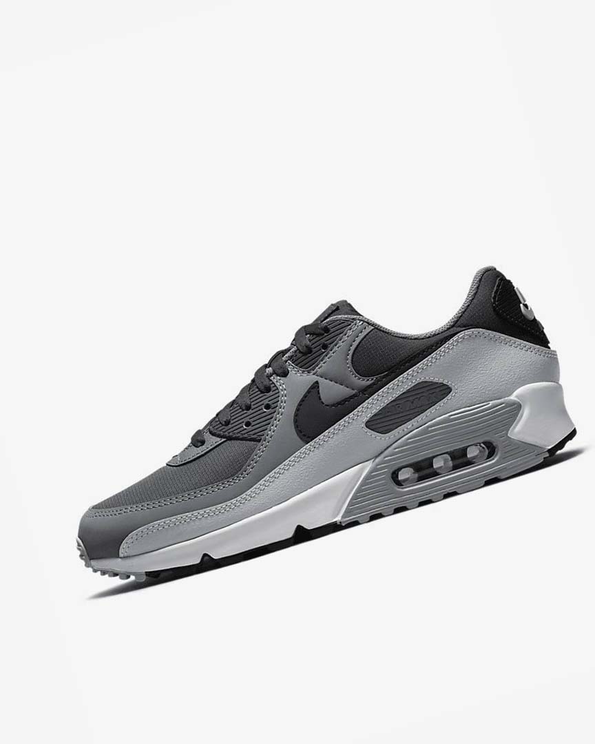 Nike Air Max 90 Fritidssko Herre Mørke Grå Mørke Grå Grå Svarte | NO4492