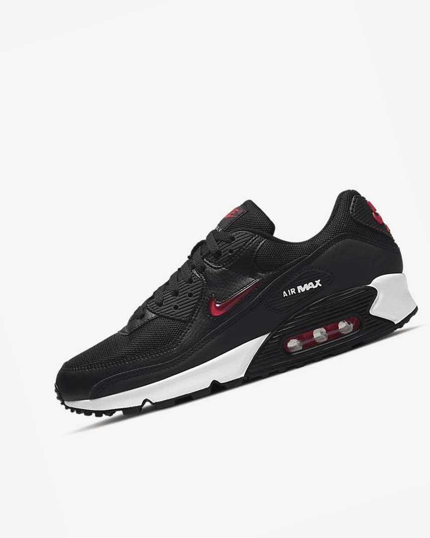 Nike Air Max 90 Fritidssko Herre Svarte Hvite Rød | NO5032