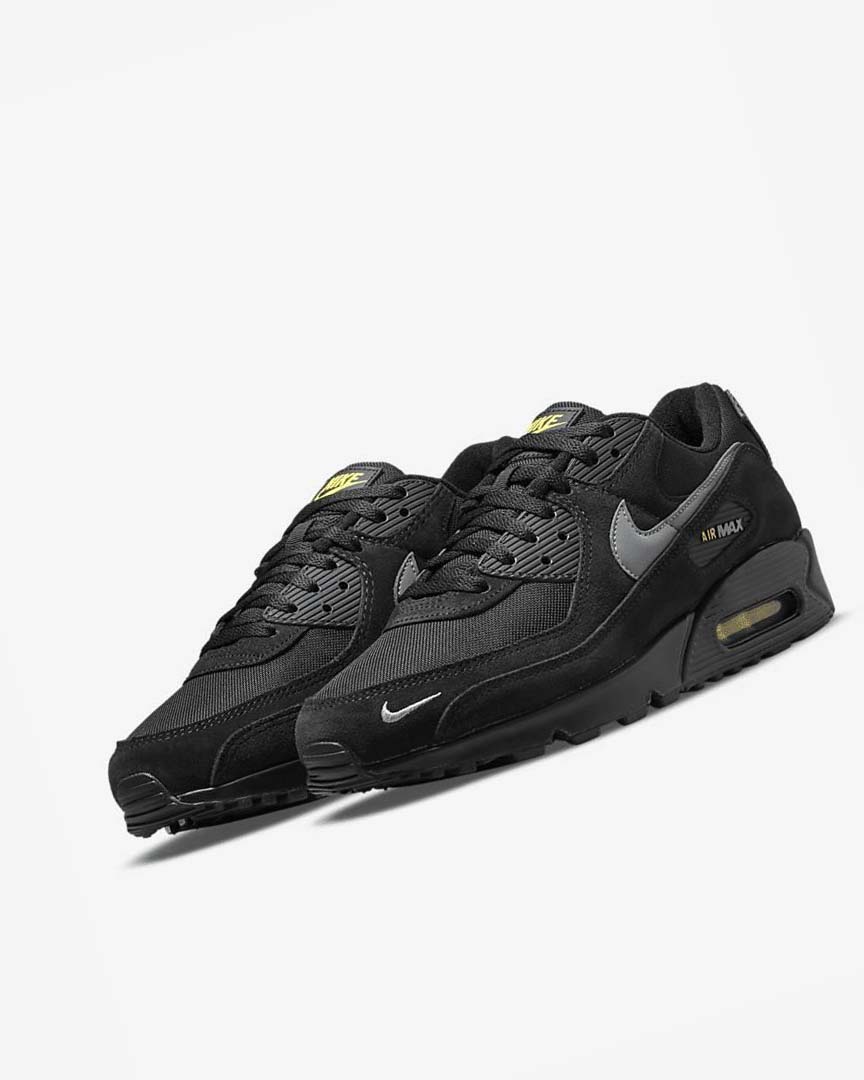 Nike Air Max 90 Fritidssko Herre Svarte Gul Metal Grå | NO5299