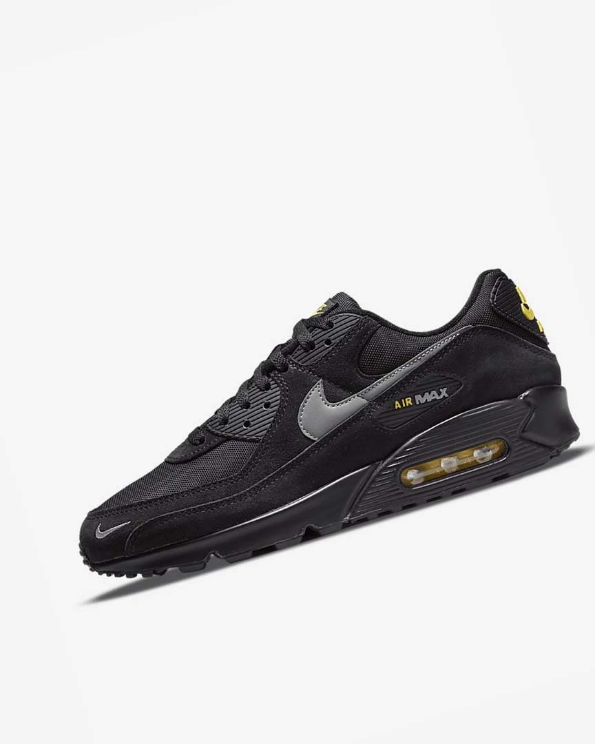 Nike Air Max 90 Fritidssko Herre Svarte Gul Metal Grå | NO5299