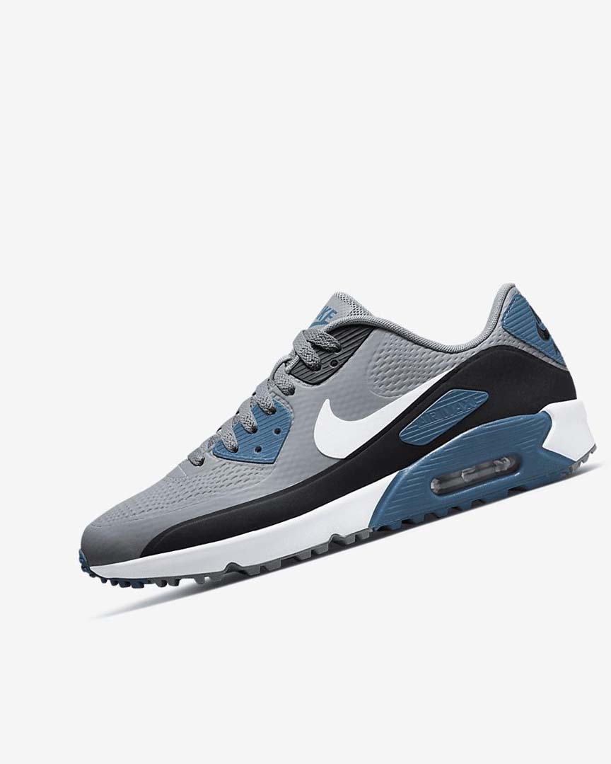 Nike Air Max 90 G Golfsko Dame Grå Svarte Hvite | NO2235