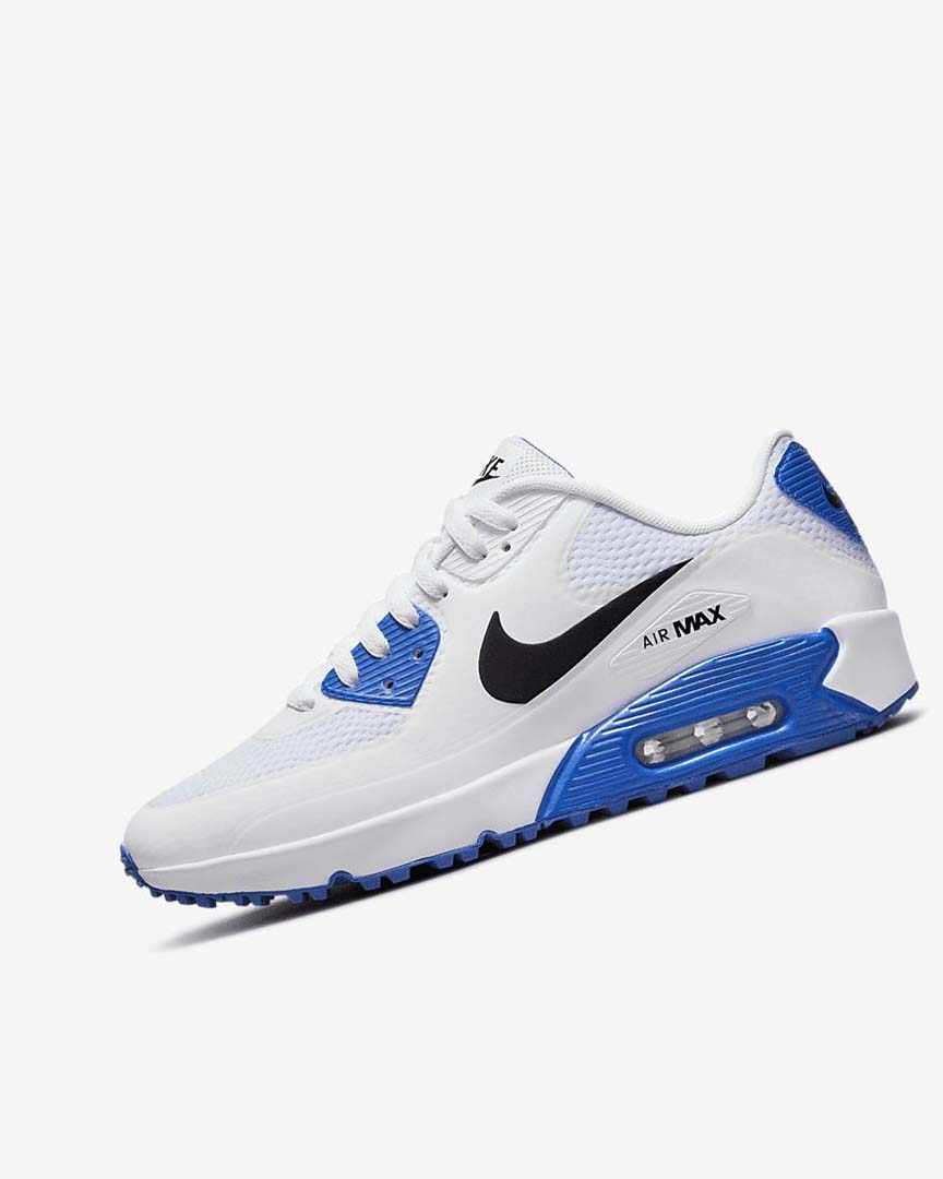 Nike Air Max 90 G Golfsko Dame Hvite Blå Platina Svarte | NO3016