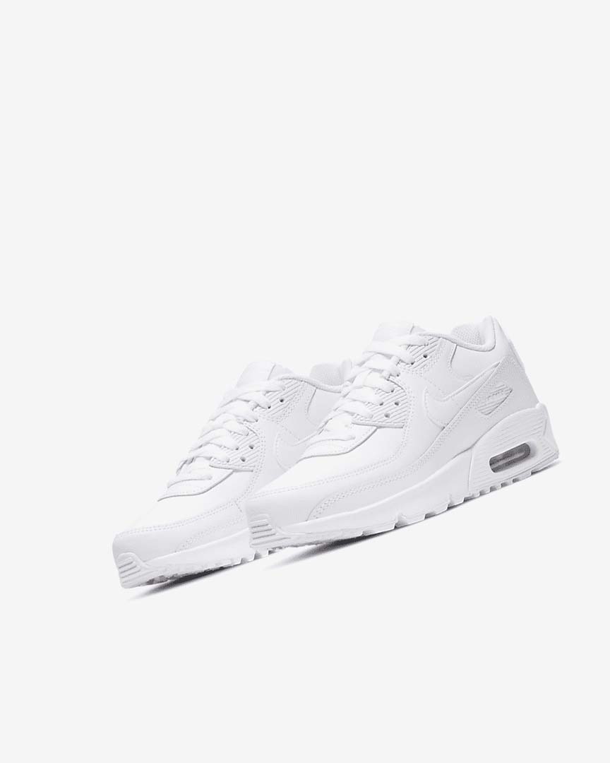 Nike Air Max 90 LTR Fritidssko Jente Hvite Metal Sølv Hvite Hvite | NO4758