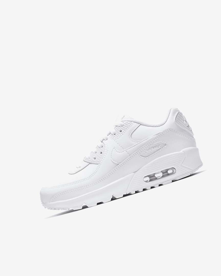 Nike Air Max 90 LTR Fritidssko Jente Hvite Metal Sølv Hvite Hvite | NO4758