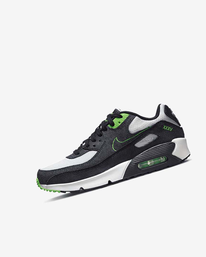 Nike Air Max 90 LTR SE Fritidssko Gutt Svarte Grønn Hvite Obsidian | NO4814