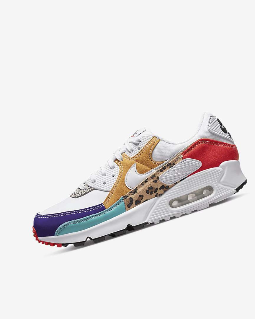 Nike Air Max 90 SE Fritidssko Dame Hvite Dyp Gul Rød Hvite | NO2440