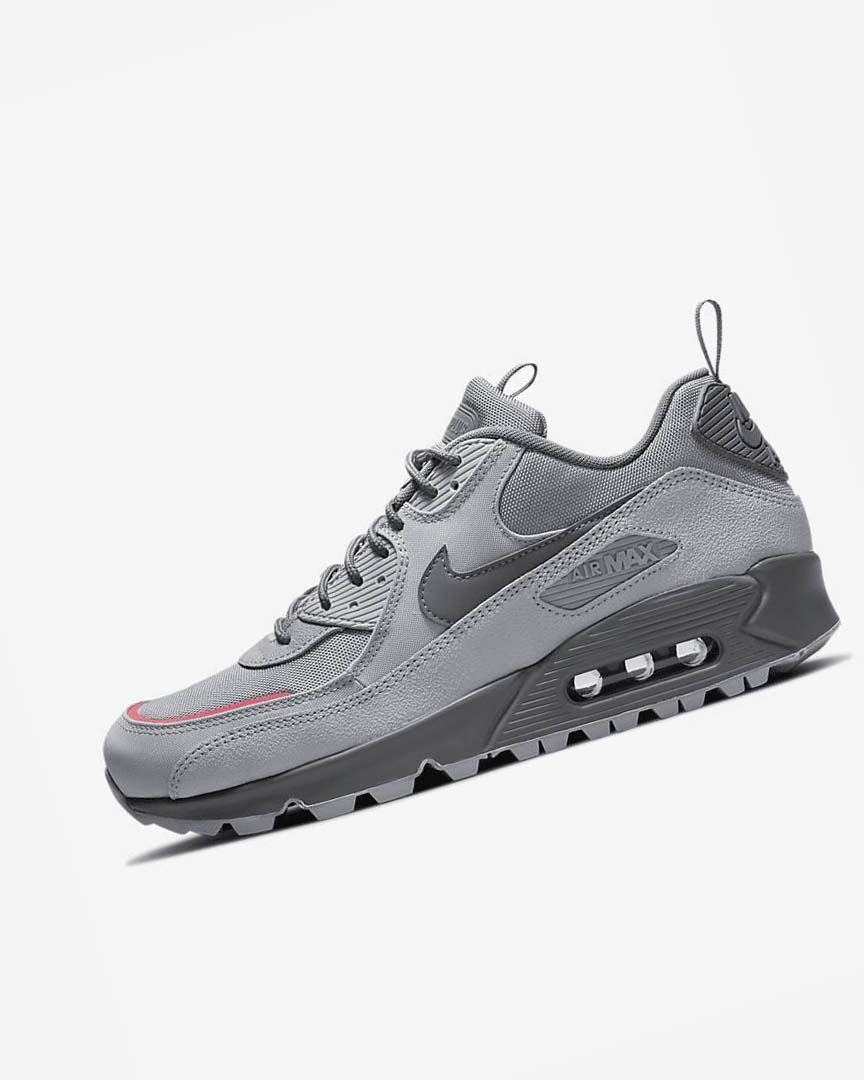 Nike Air Max 90 Surplus Joggesko Herre Grå Rosa Lyse Blå Grå | NO3195