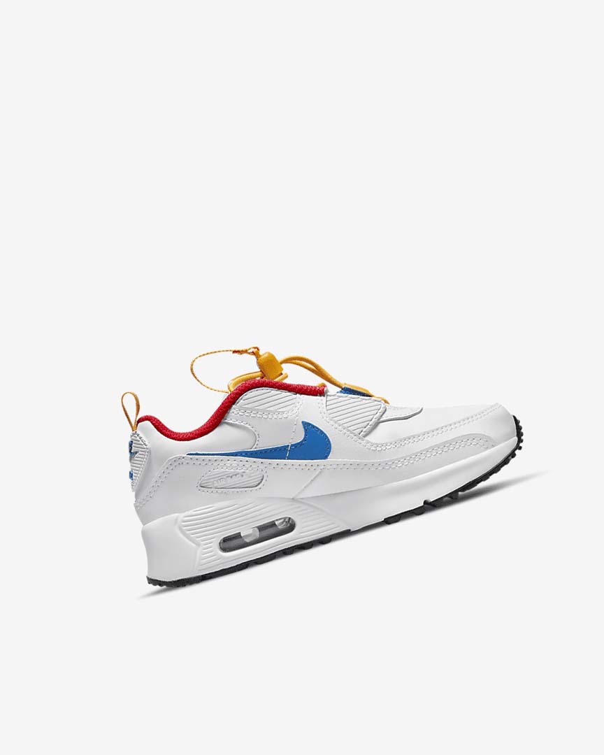 Nike Air Max 90 Toggle Fritidssko Gutt Hvite Gull Rød Blå | NO2243