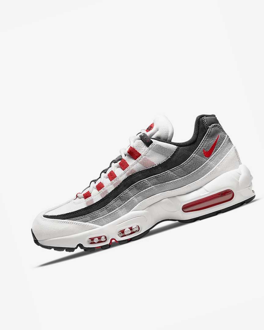 Nike Air Max 95 Fritidssko Herre Hvite Lyse Grå Rød | NO4578