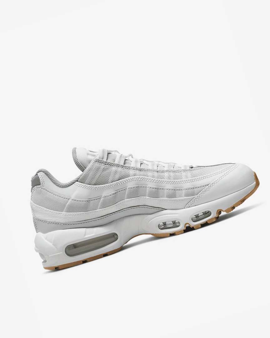 Nike Air Max 95 Fritidssko Herre Hvite Platina Grå Dyp Gul | NO5245