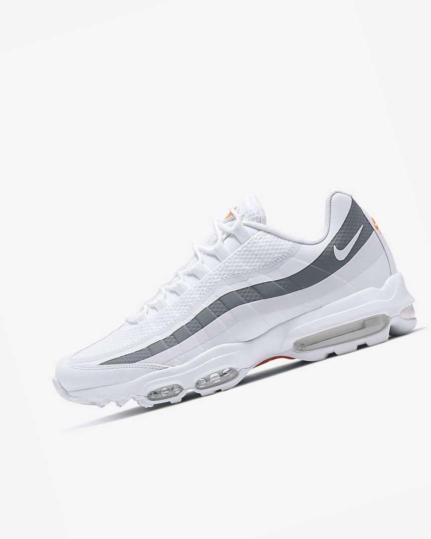 Nike Air Max 95 Ultra Fritidssko Herre Hvite Grå Oransje Hvite | NO4701