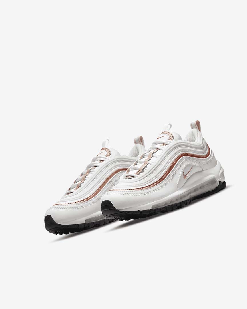 Nike Air Max 97 Fritidssko Gutt Hvite Hvite Metal Rød Brune | NO3069