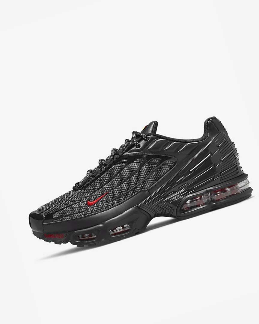 Nike Air Max Plus 3 Joggesko Herre Svarte Svarte Sølv Rød | NO4732