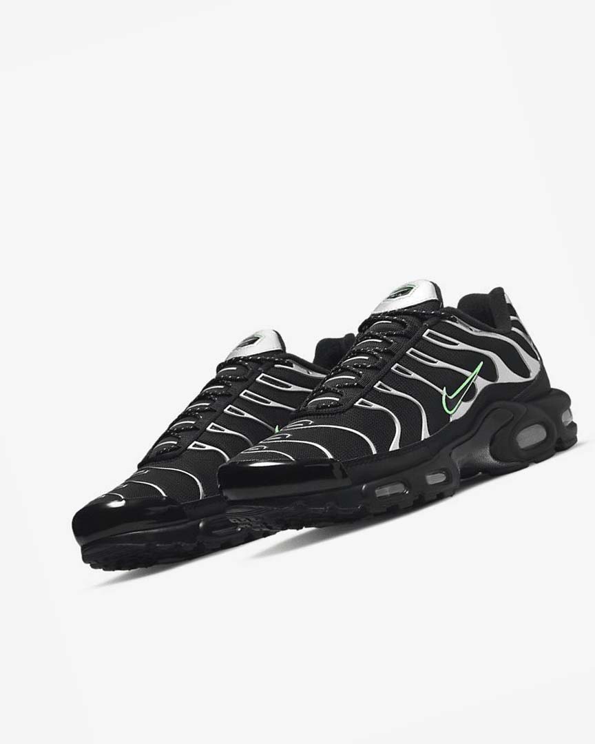 Nike Air Max Plus Joggesko Herre Svarte Grønn Metal Sølv Svarte | NO2381