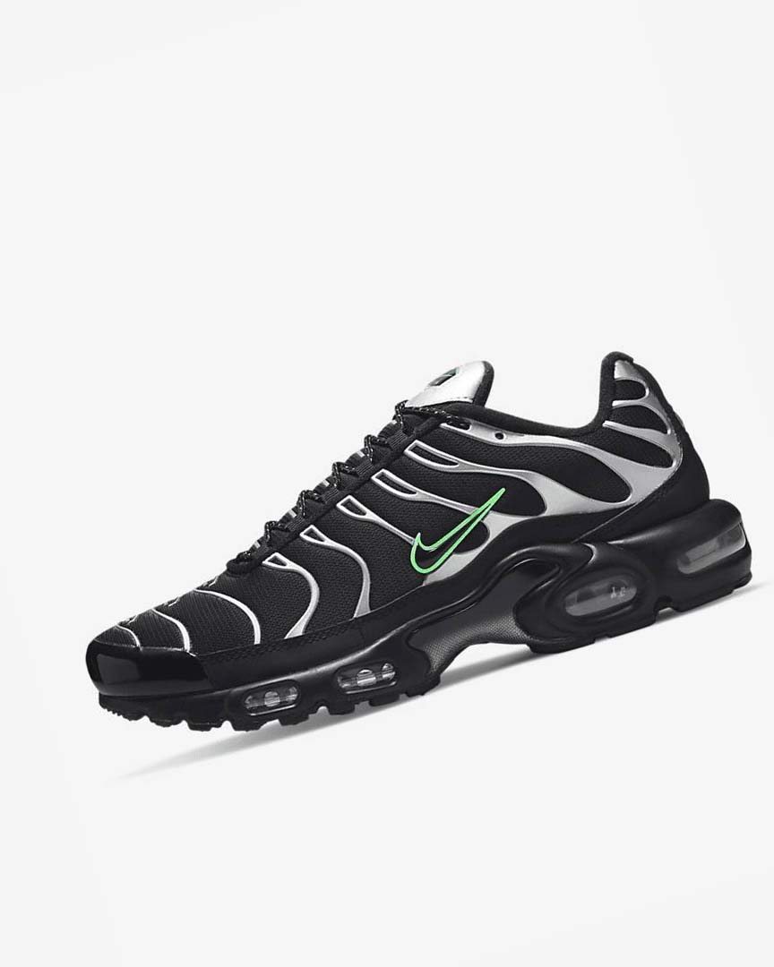 Nike Air Max Plus Joggesko Herre Svarte Grønn Metal Sølv Svarte | NO2381