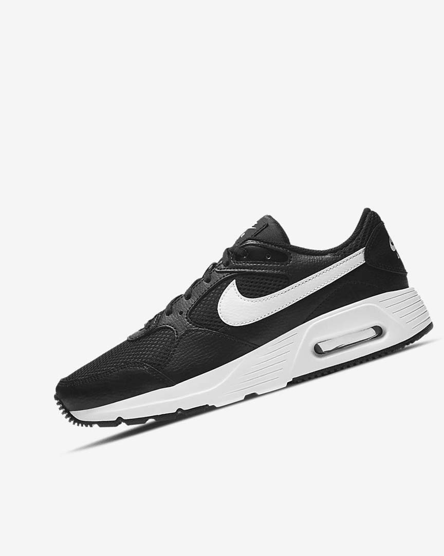 Nike Air Max SC Joggesko Dame Svarte Svarte Hvite | NO2478