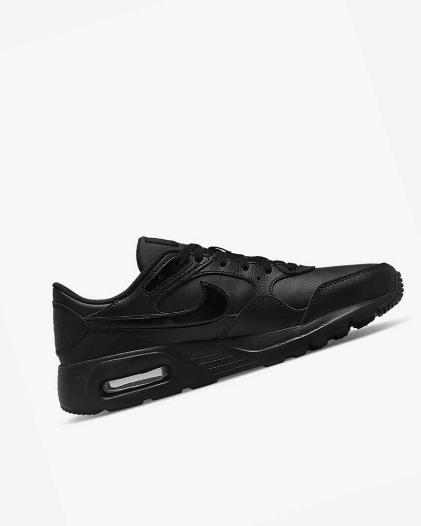 Nike Air Max SC Lær Joggesko Herre Svarte Svarte Svarte | NO2779