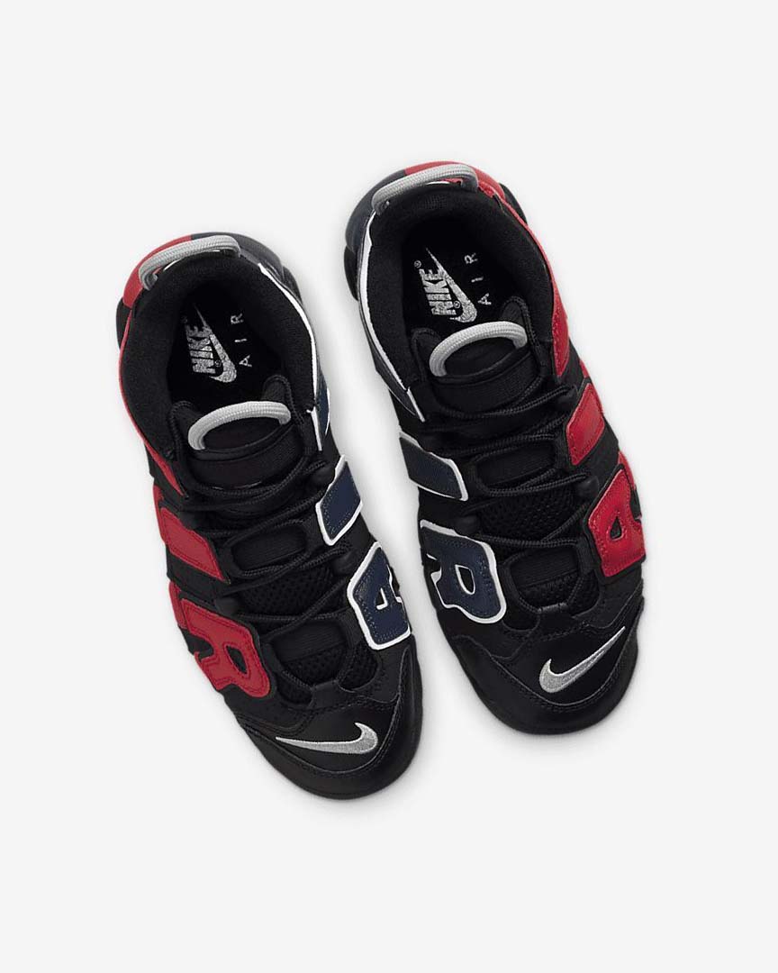 Nike Air More Uptempo Basketsko Gutt Svarte Marineblå Hvite Rød | NO2334