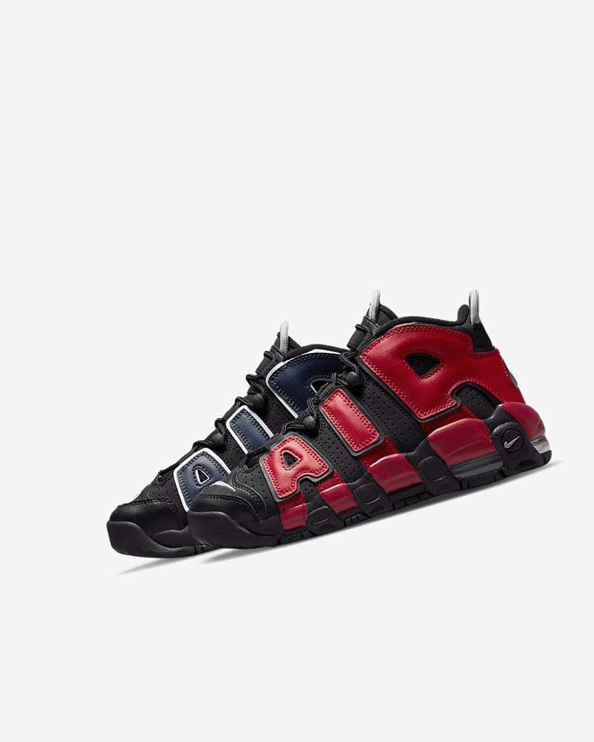 Nike Air More Uptempo Basketsko Gutt Svarte Marineblå Hvite Rød | NO2334