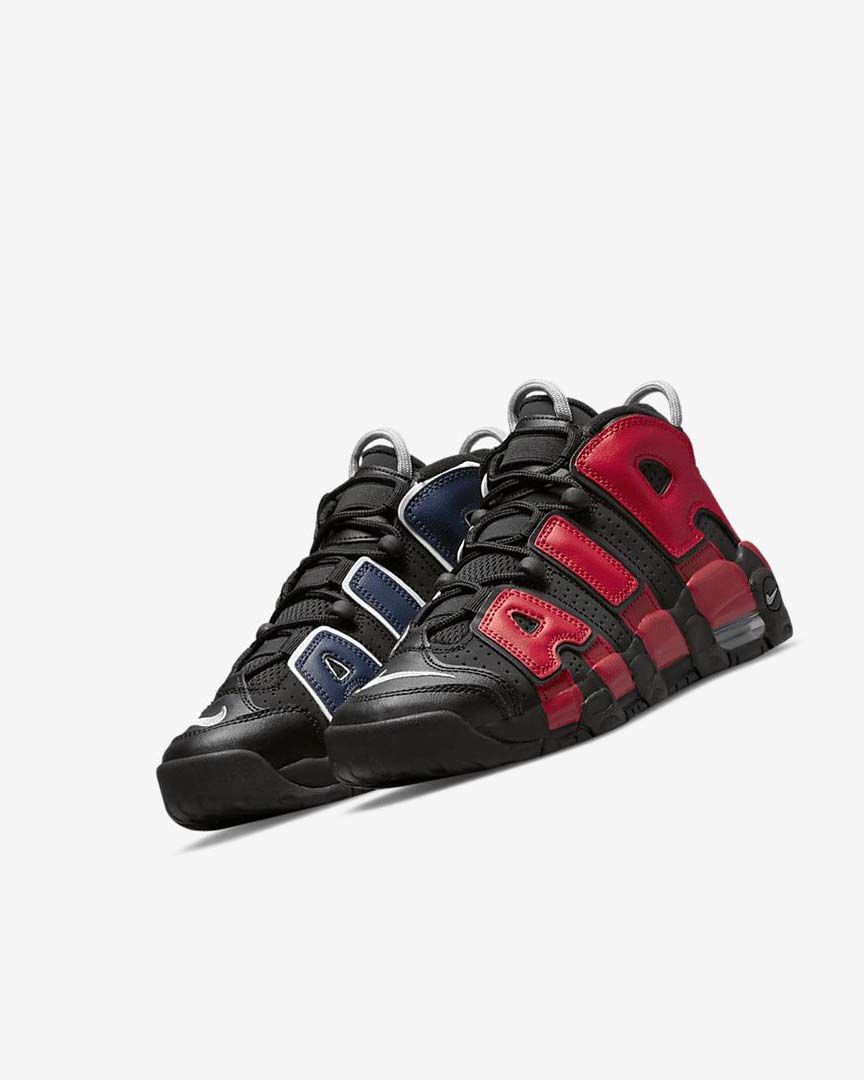 Nike Air More Uptempo Joggesko Jente Svarte Marineblå Hvite Rød | NO2915